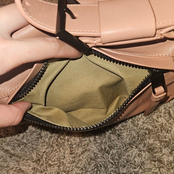 All Saints Colette Leather Crossbody Bag Elasto/Mauve Pink - Picture 10 of 11